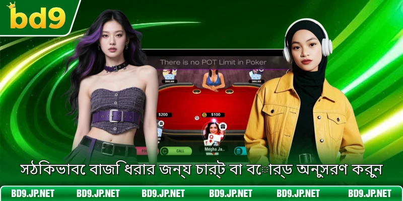 সঠিকভাবে বাজি ধরার জন্য চার্ট বা বোর্ড অনুসরণ করুন